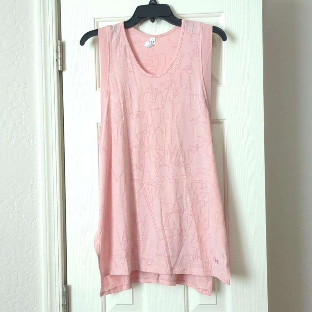 NWT Pink Geometric Design Under Armour Workout Tank